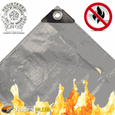 Silver Fire Retardant Tarpaulins