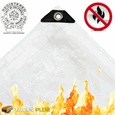 White Fire Retardant Tarpaulins